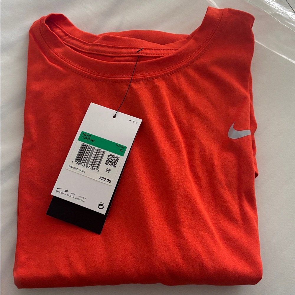 Nike Orange Shirt with Silver Logo
